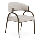 Hudson - Modern Off-White Fabric + Bronze Dining Chair