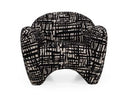 Hurd - Modern Black + Beige Pattern Fabric Accent Chair