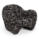 Hurd - Modern Black + Beige Pattern Fabric Accent Chair