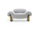 Imagine - Contemporary Grey Fabric + Antique Brass Accent Chair