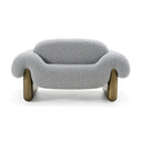 Imagine - Contemporary Grey Fabric + Antique Brass Accent Chair