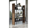 Glencoe - Modern Walnut & Black Glass Bookshelf