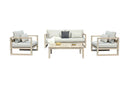 Calm - Outdoor Grey + Acacia Sofa Set