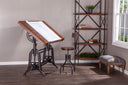 Industrial Loft 62" Adjustable Drafting Desk in Walnut, view 9
