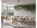 Mason Modern Glass & Walnut Dining Table