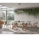 Mason Modern Round Glass & Black Ash Dining Table