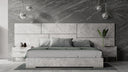 Marbella - Italian Modern Grey Marble Bed w/ 2 Nightstands