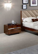 Roma Italian Modern Walnut Nightstand