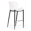 Ithaca - Modern White Leatherette Bar Stool (Set of 2)