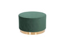 Santee Modern Green Velvet & Gold Ottoman