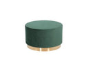 Santee Modern Green Velvet & Gold Ottoman