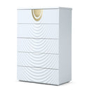 J1869-5H - White + Gold Chest
