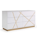 Nixa - Modern White + Gold 4-Piece Bedroom Set