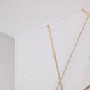 Nixa - Modern White + Gold 4-Piece Bedroom Set