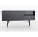 Billy Modern Black Oak & Gold Tall Buffet