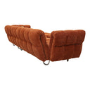 Jacinda - Modern Burnt Orange Fabric Left Facing Sectional Sofa + 2 Yellow Pillows