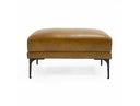 Jacoba - Modern Camel Leather Rectangular Ottoman