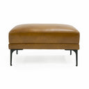 Jacoba - Modern Camel Leather Rectangular Ottoman
