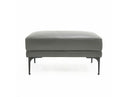 Jacoba - Modern Dark Grey Leather Rectangular Ottoman