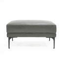 Jacoba - Modern Dark Grey Leather Rectangular Ottoman