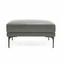 Jacoba - Modern Dark Grey Leather Rectangular Ottoman