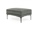 Jacoba - Modern Dark Grey Leather Rectangular Ottoman