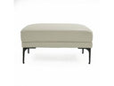 Jacoba - Modern Light Grey Leather Rectangular Ottoman