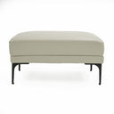 Jacoba - Modern Light Grey Leather Rectangular Ottoman