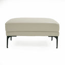 Jacoba - Modern Light Grey Leather Rectangular Ottoman