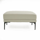 Jacoba - Modern Light Grey Leather Rectangular Ottoman