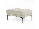 Jacoba - Modern Light Grey Leather Rectangular Ottoman