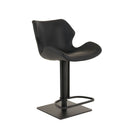Jaffee - Industrial Black Eco-Leather Adjustable Bar Stool