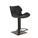 Jaffee - Industrial Black Eco-Leather Adjustable Bar Stool