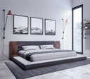 jagger modern dark grey & walnut bed