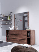 Jagger Modern Walnut Dresser & Mirror Set