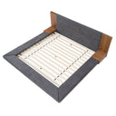 jagger modern dark grey & walnut bed