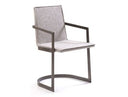 Bavaria - Modern Light Grey Fabric + Gold Accent Chair