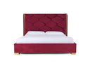 Janet - Modern Red Velvet + Gold Bed