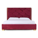Janet - Modern Red Velvet + Gold Bed