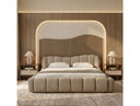 Janine - Modern Tan Fabric Bed