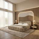 Janine - Modern Tan Fabric Bed
