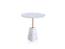 Collins - Glam White Marble & Gold End Table