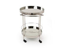 Jeeves - Modern Stainless Steel + Mirror Rolling Cart
