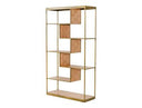 Boston Modern Brown Oak & Faux Concrete Bookcase
