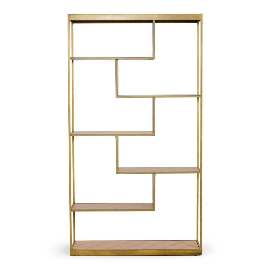 Jessica - Modern Oak & Brass Bookshelf