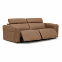 Nouveau Jessop - Modern Brown Leather Sofa 2 Recliners