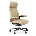 Johnson - Modern Beige Leather Executive Office Chair