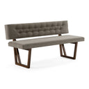 Castillo + Jordan - Modern Grey Fabric + Walnut 4-Piece Dining Set
