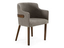Lucas Mid-Century Cream & Walnut Dining Chair