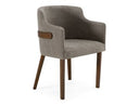 Castillo + Jordan - Modern Grey Fabric + Walnut 7-Piece Dining Set